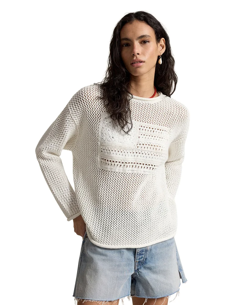 Tonal Flag Pointelle Sweater