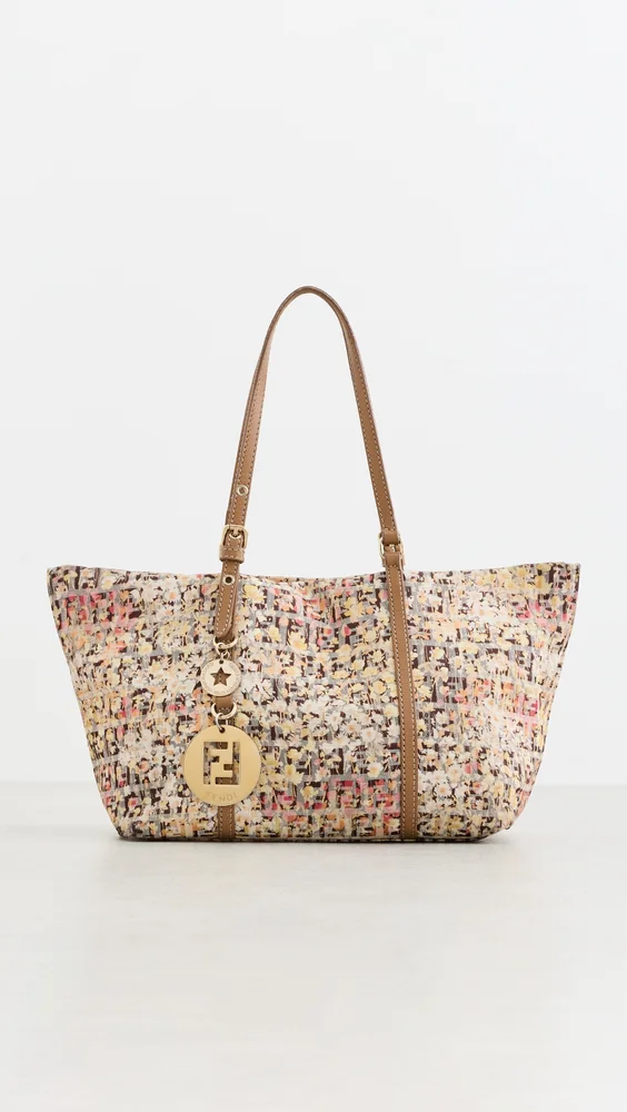 Fendi Floral Print Canvas Shopping Tote