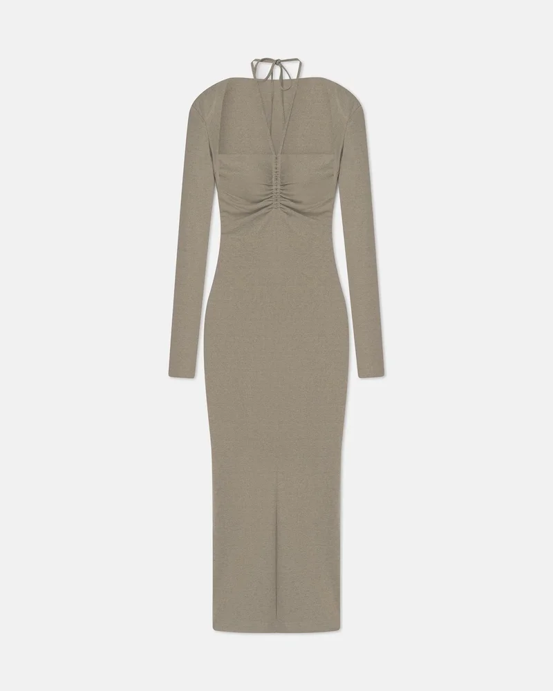 Aponi - Mesh Jersey Dress - Fog