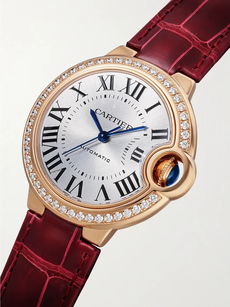Ballon Bleu de Cartier automatic 18-karat rose gold diamond watch