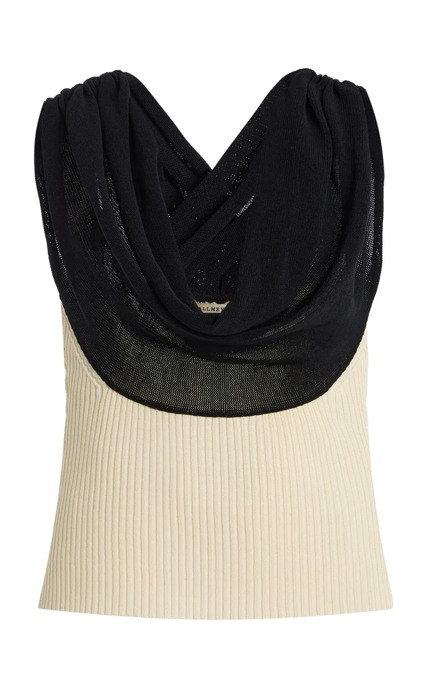Meeka Cowl-Neck Cotton-Blend Top