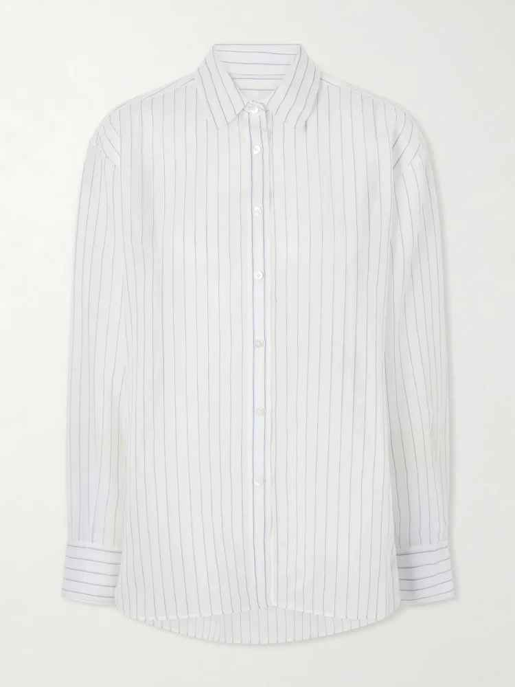 Brein striped cotton and silk-blend voile shirt