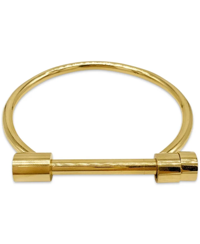 14k Gold-Plated Screw Closure Bangle