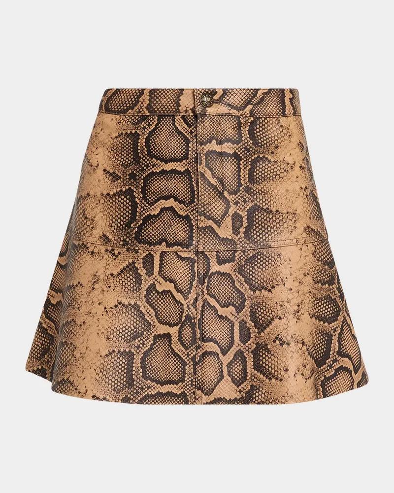 Addie Snake Leather A-Line Miniskirt