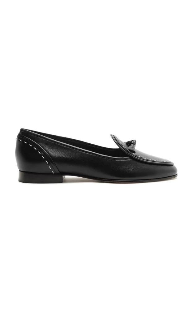 Slim Clarita Topstitch Leather Loafers