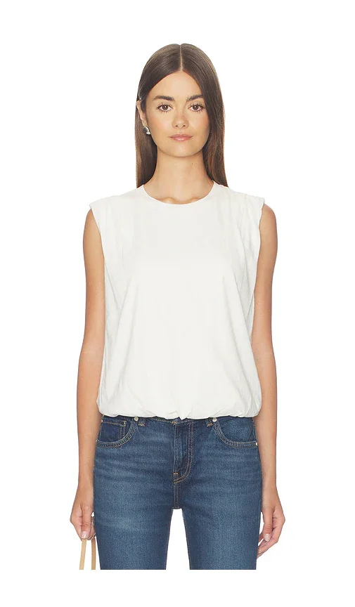 Sleeveless Bubble Hem Tee
