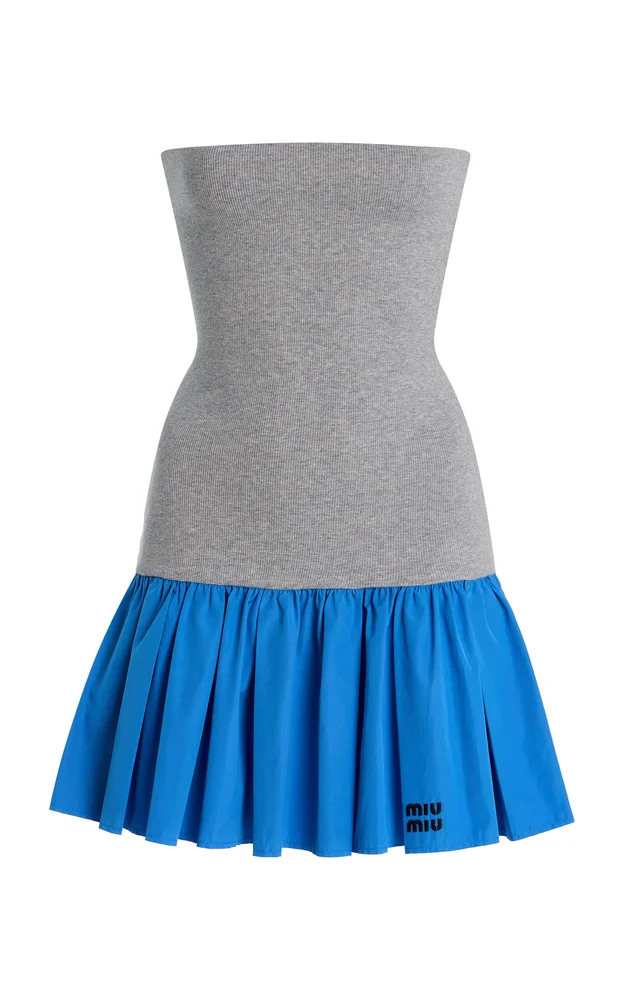 Jersey and Poplin Mini Dress