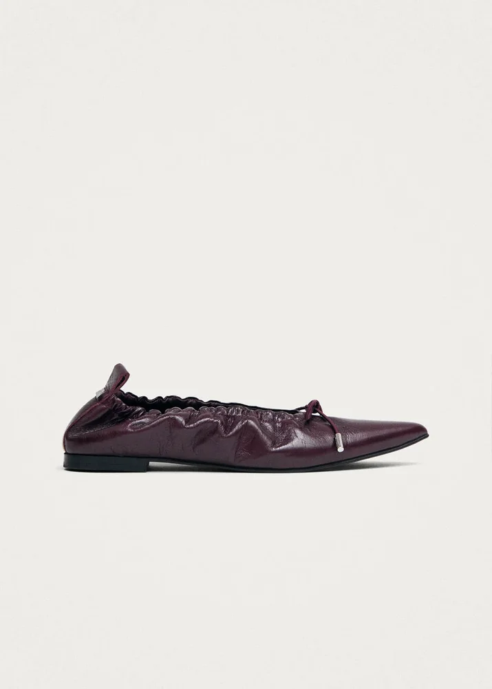 Arden Rift Burgundy Leather Ballet Flats