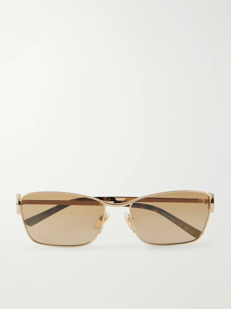 Interlocking GStuck cat-eye gold-tone and acetate sunglasses