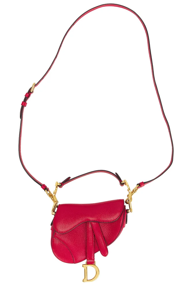 Dior Micro Saddle Bag, Red