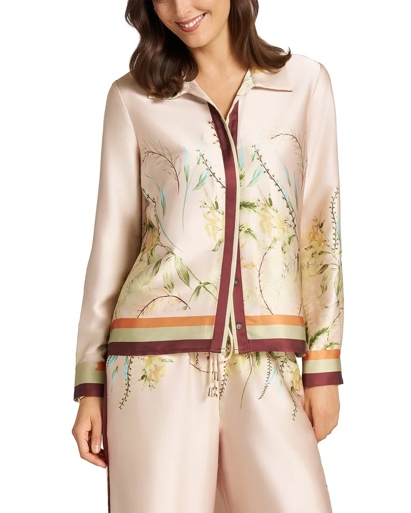 Corset Detail Satin Shirt