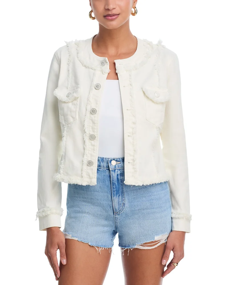 Yarin Collarless Fray Jacket