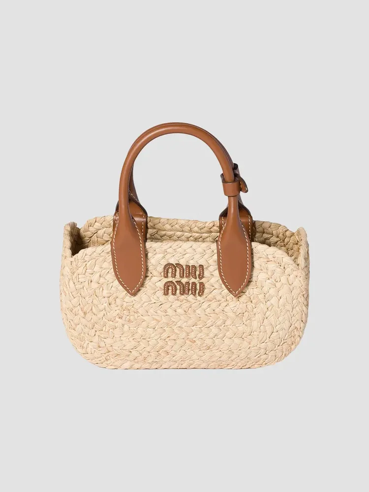 Raffia Top Handle Bag