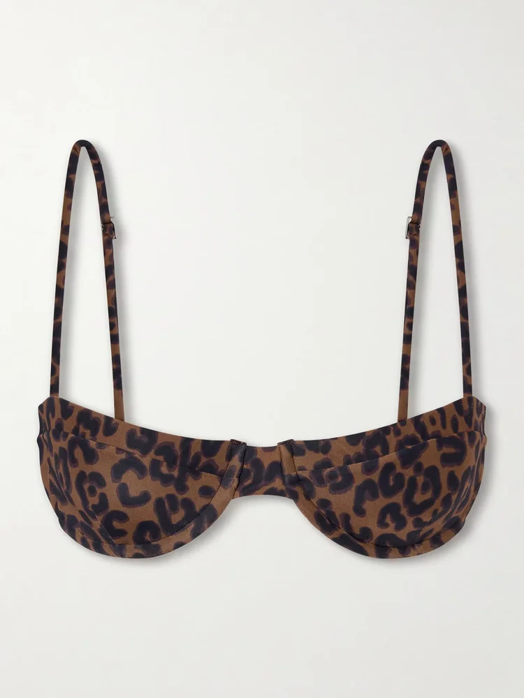 Barbara leopard-print bikini top