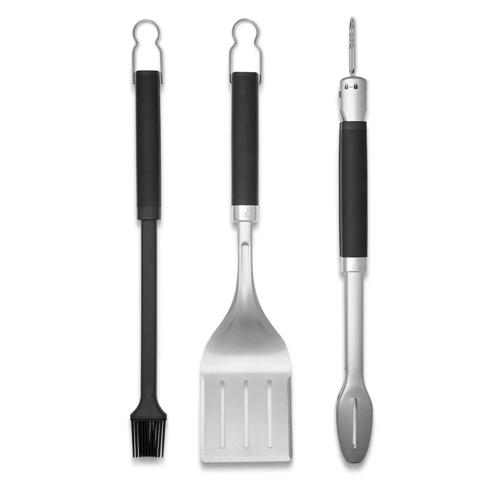 3pc Precision Grill Tool Set Black