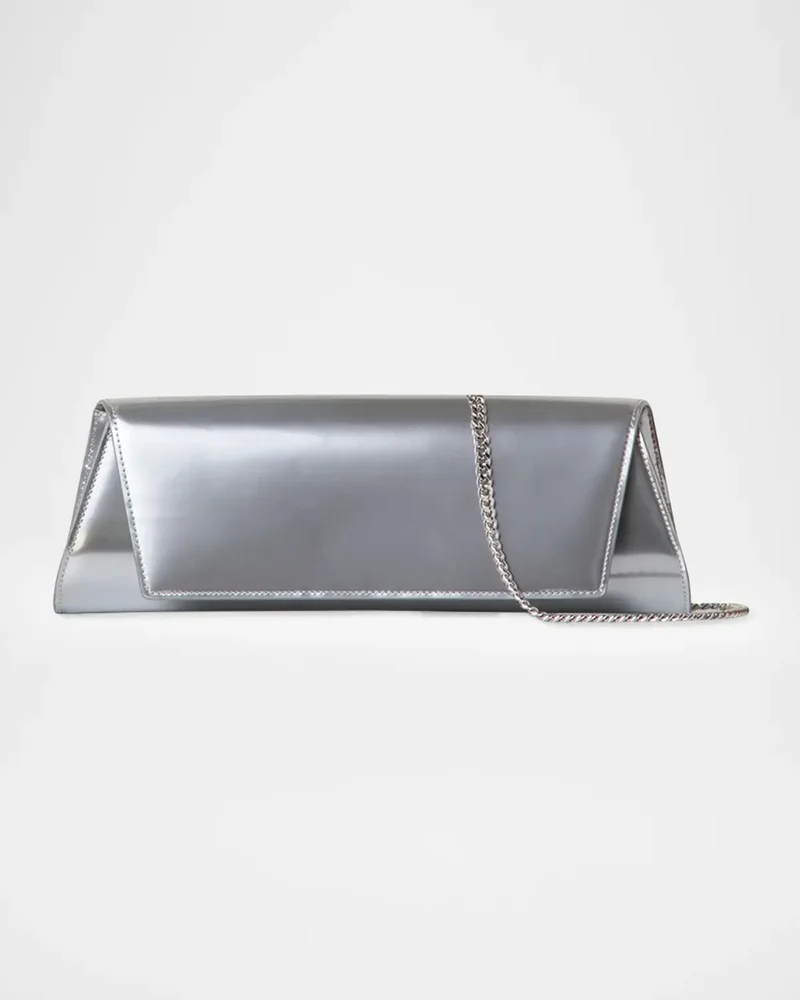 Anouk Small Metallic Leather Clutch