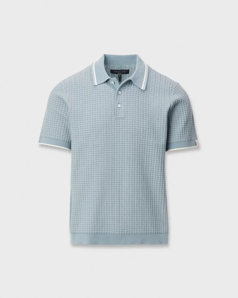Harvey Rib-Knit Polo Shirt