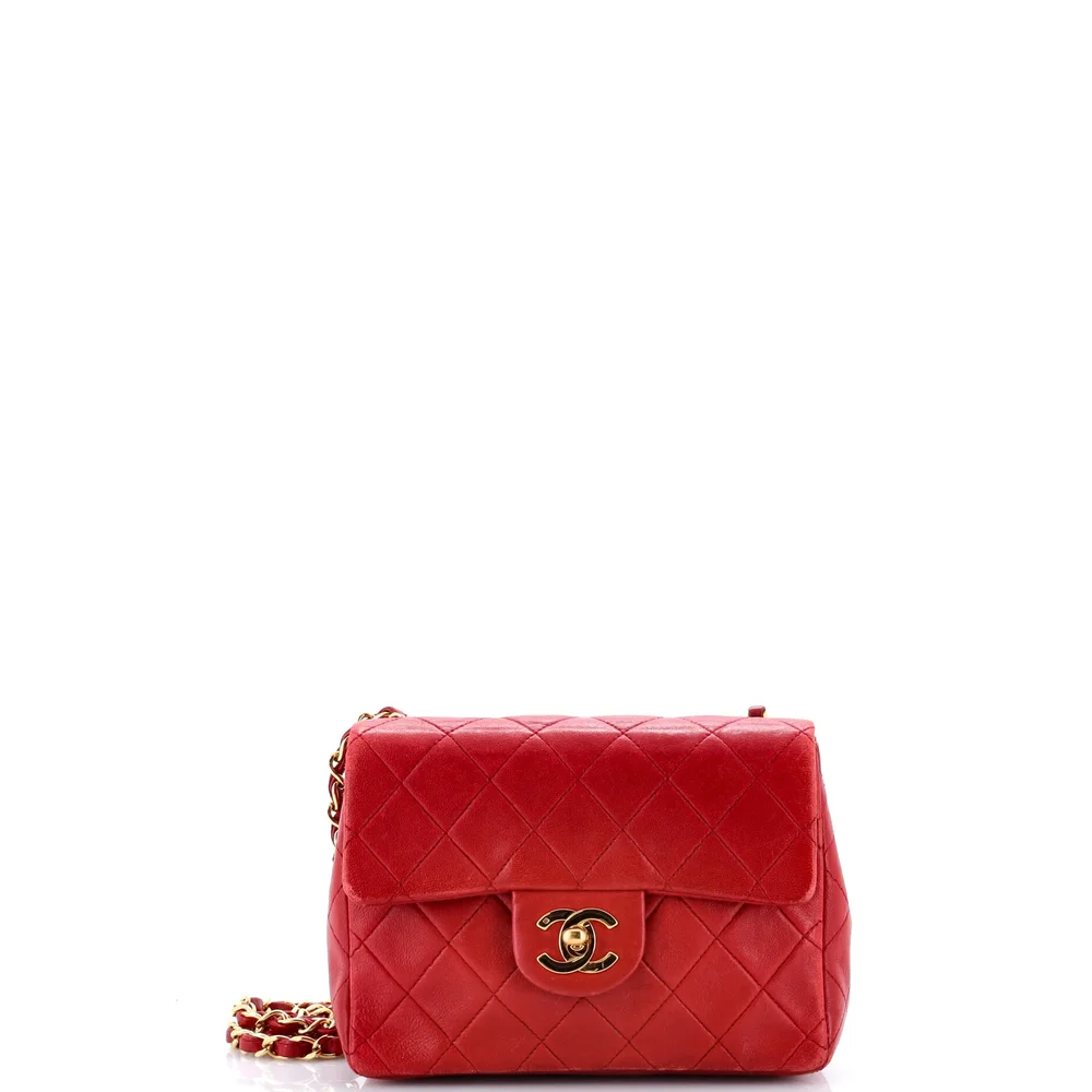 Pre-Owned Chanel Vintage Square Mini Classic Flap Bag 17cm