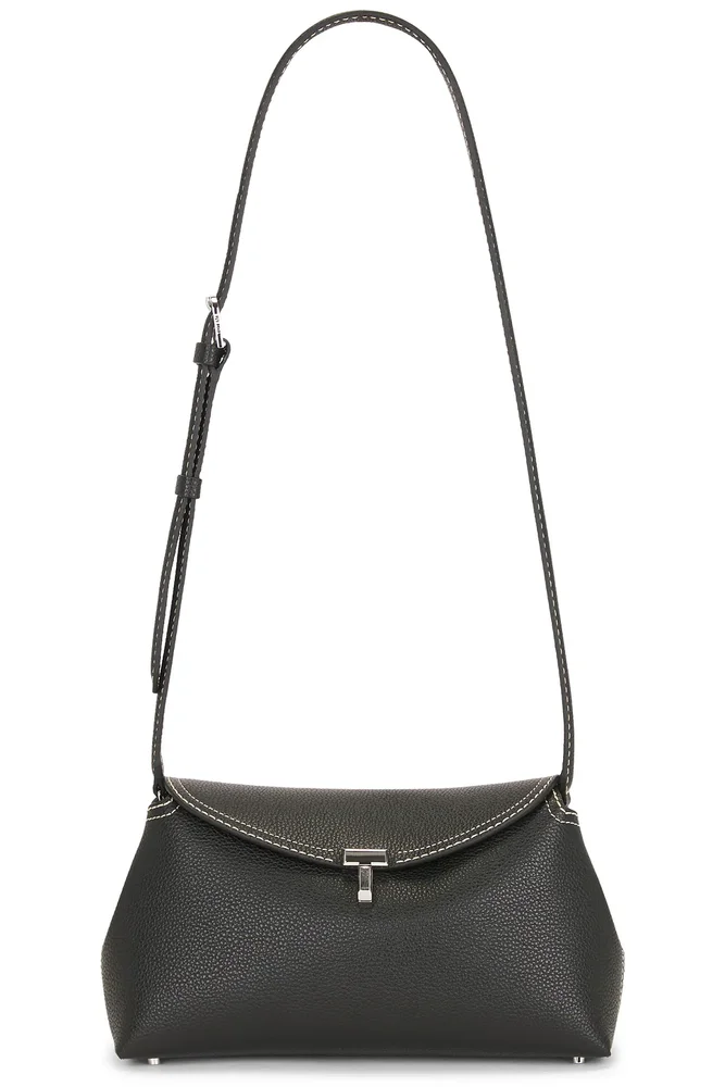 T-Lock Grained Leather Clutch