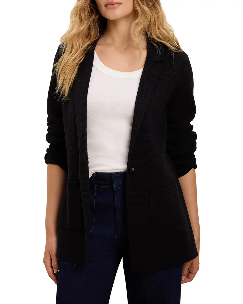 Elegant Knit Open Front Blazer