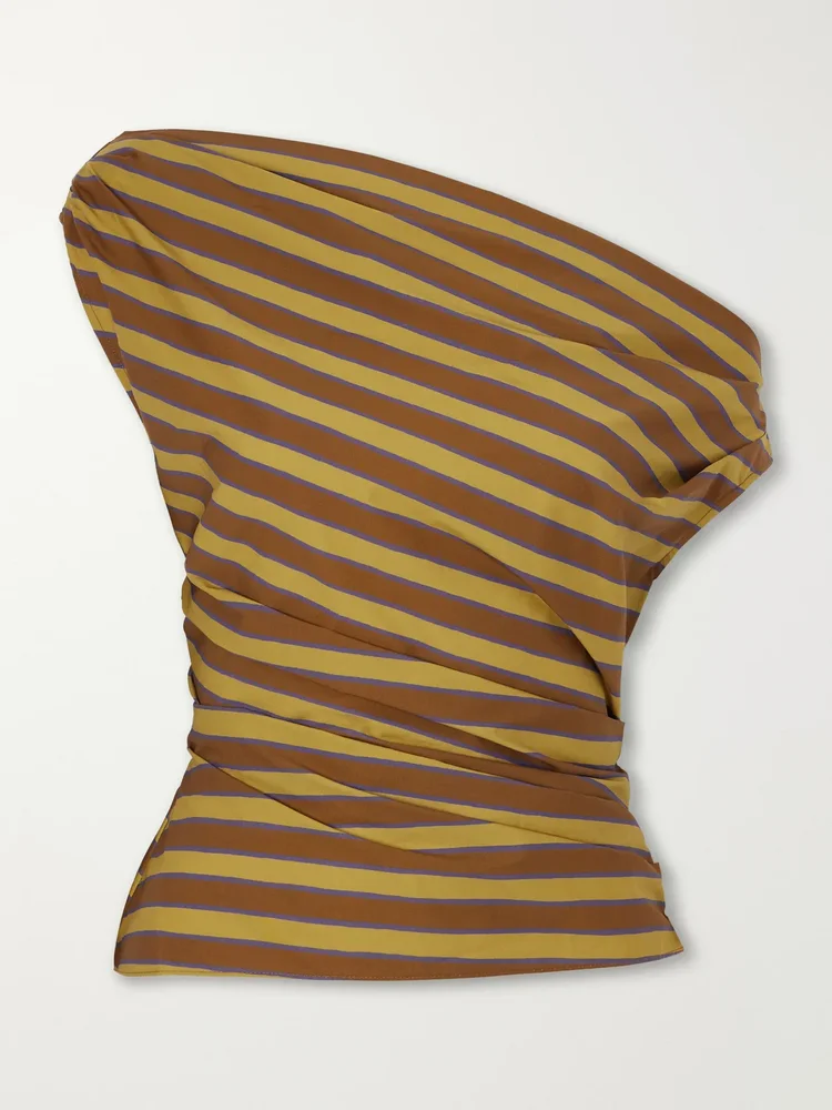 Phare striped cotton-blend poplin blouse