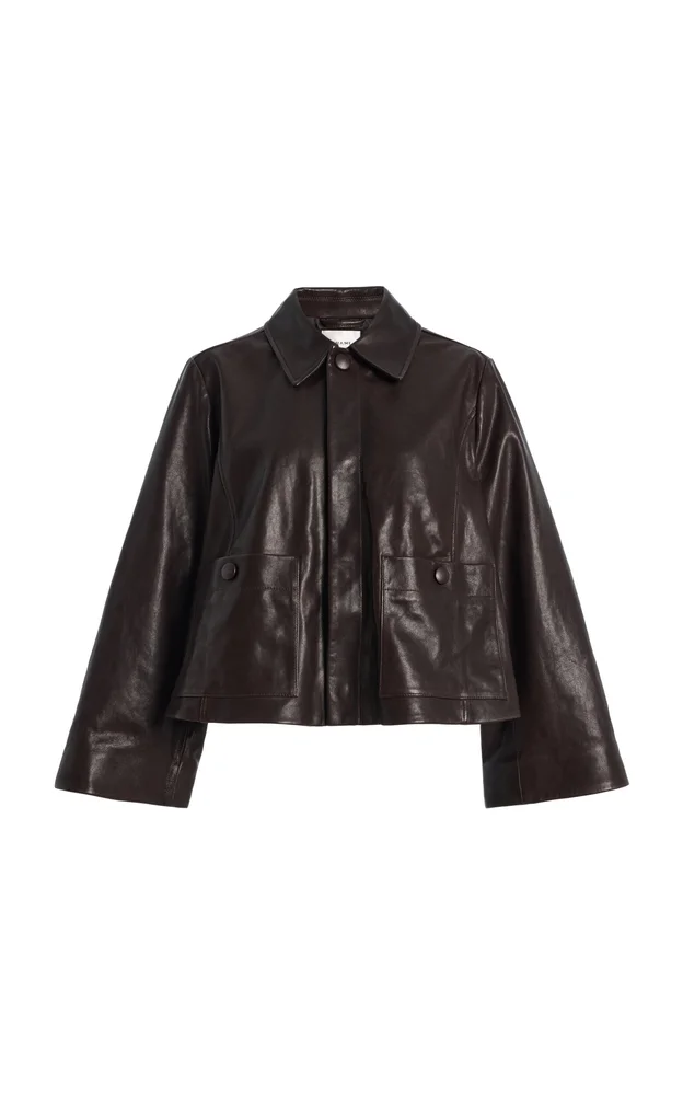 The Paper Leather Mini Swing Jacket