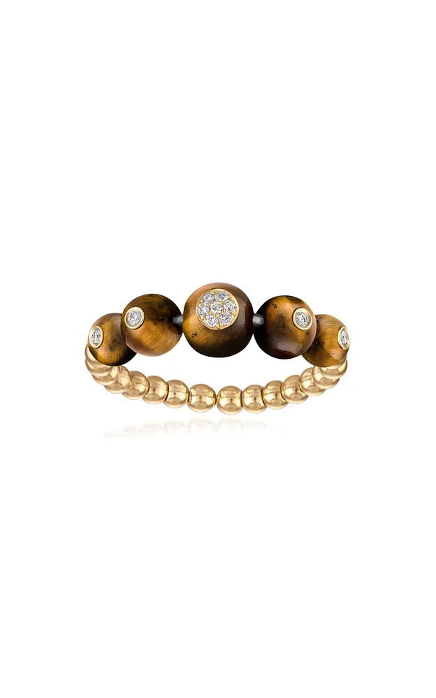 Beaded Bubbles 14K Yellow Gold Diamond Ring