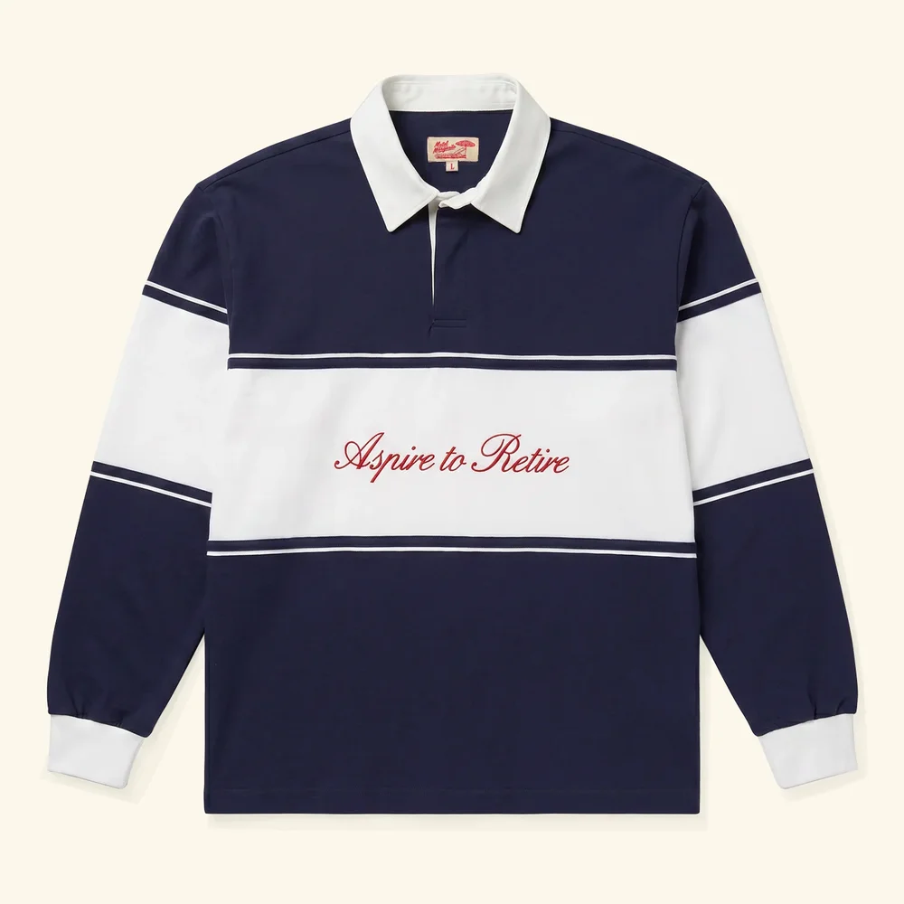 Harbor L/S Rugby - Navy/White