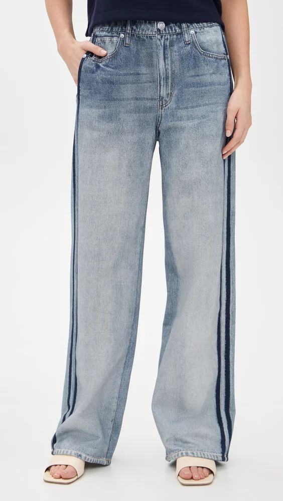 Rb Miramar Wide Leg Track Pants (striped side)