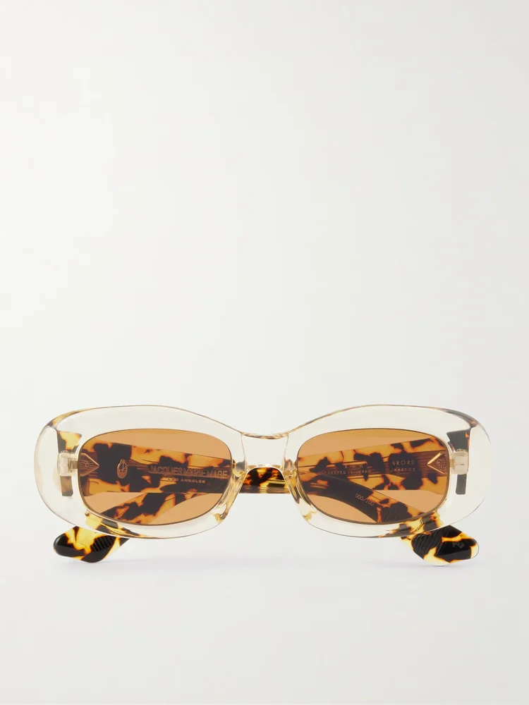 Ann oval-frame tortoiseshell acetate sunglasses