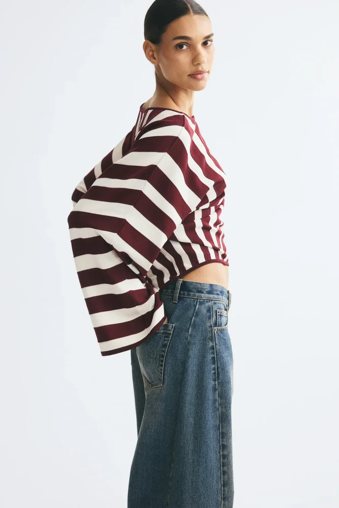 Fine-Knit Boat-Neck Top