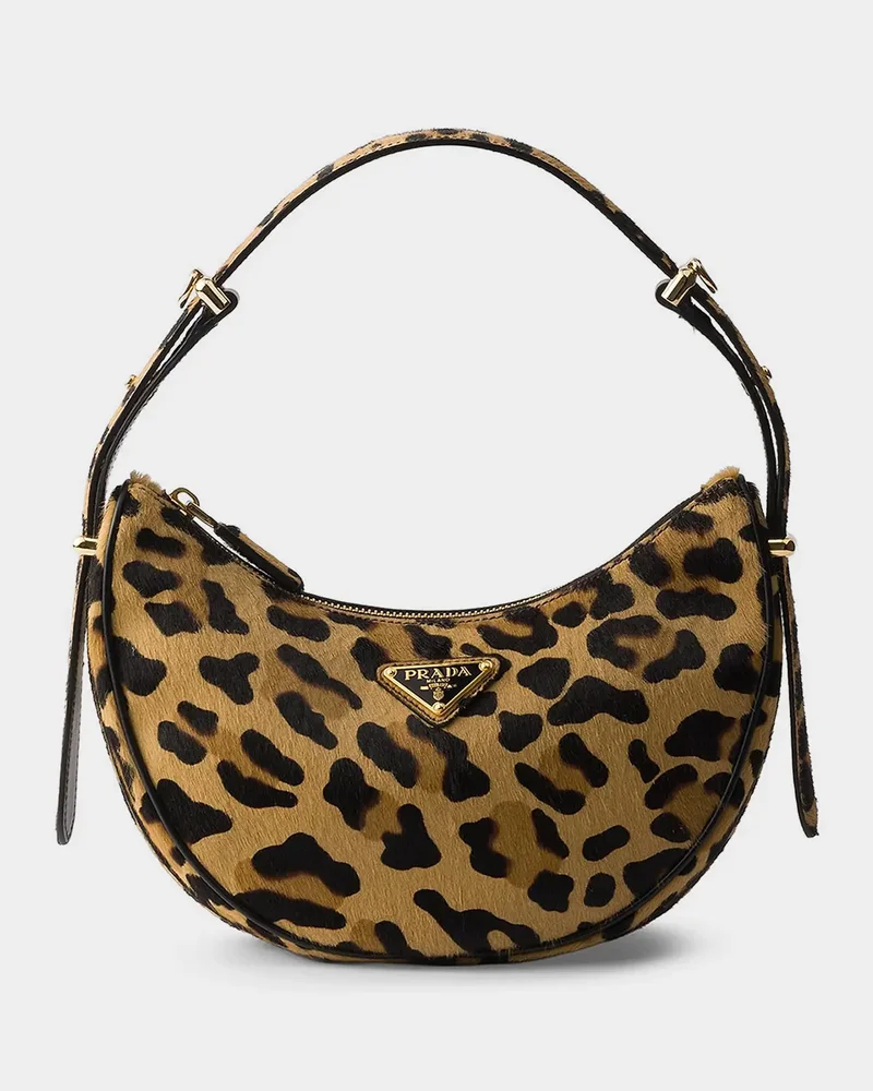 Arqu Animal-Print Fur Small Shoulder Bag