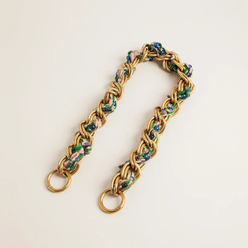 Gumball Yarn in Chain Shoulder Strap - Blue & Green