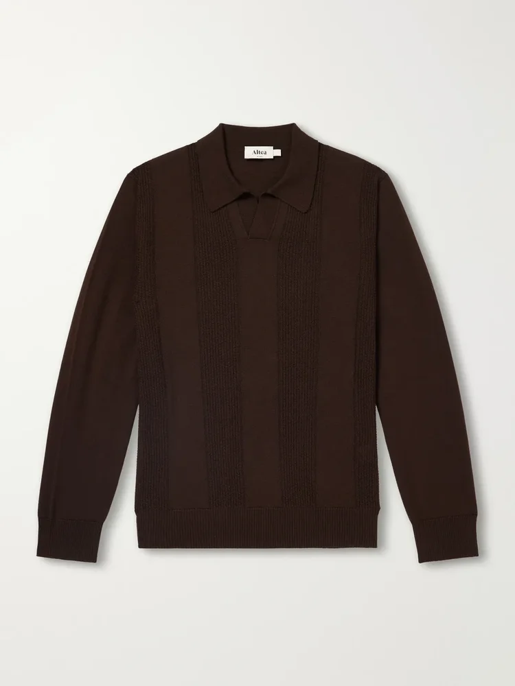 Virgin Wool Polo Sweater