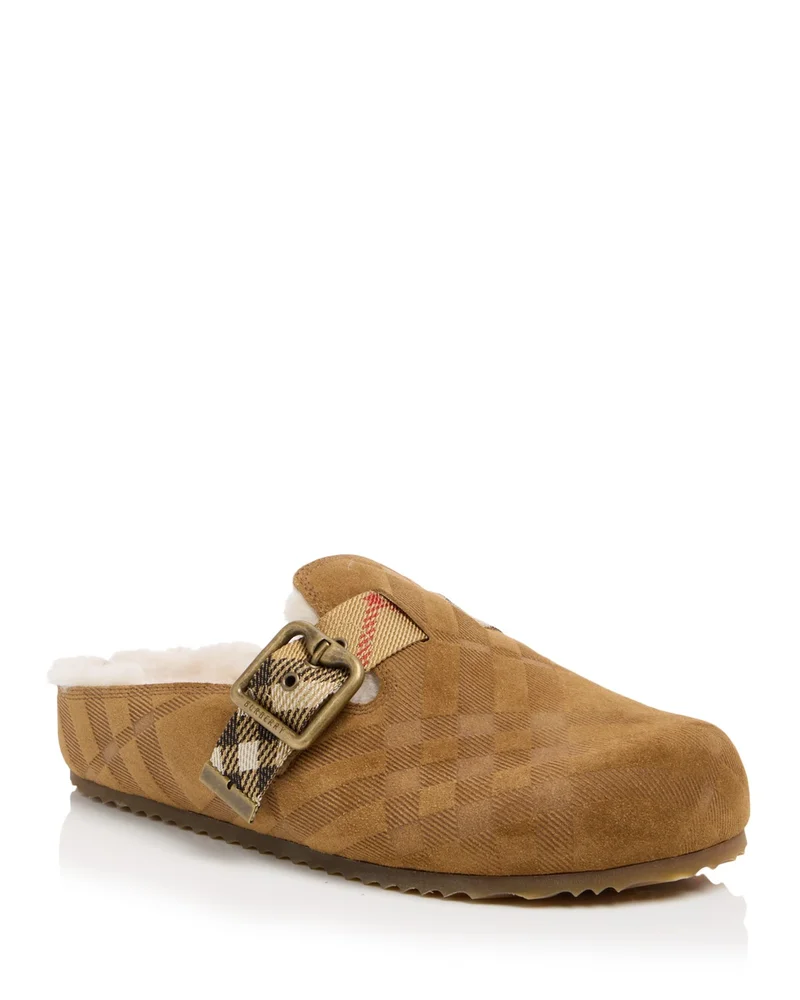 Urchin Check Shearling Clogs