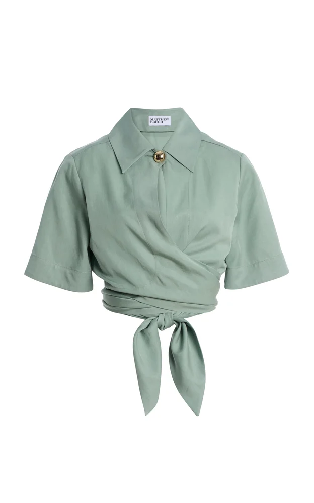 Collared Wrap Top