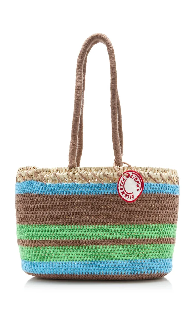 Exclusive La Isla Striped Raffia Tote Bag