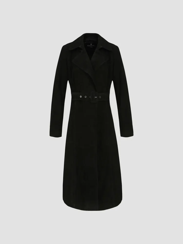 Metis Suede Belted Trench Coat