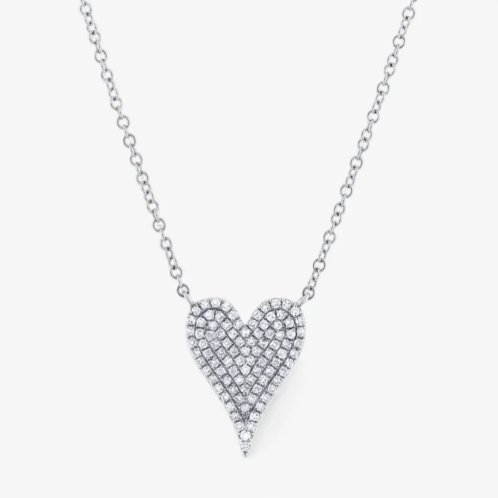Small Token Pave Heart Necklace