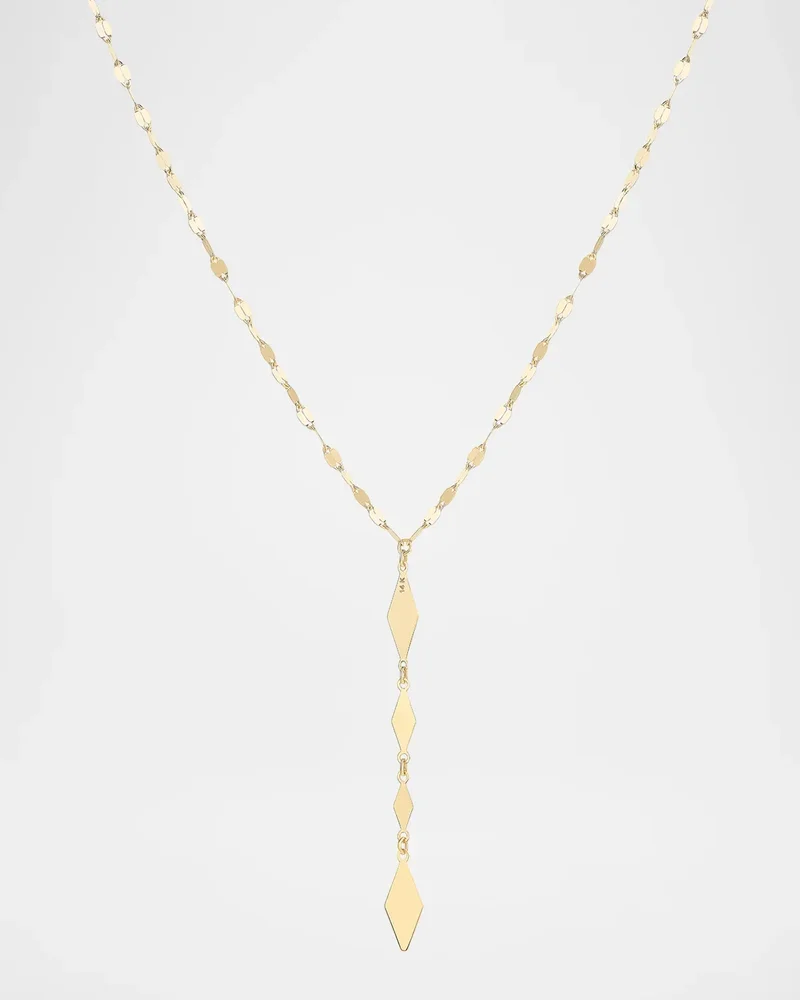 14K Geometric Chain Lariat Necklace