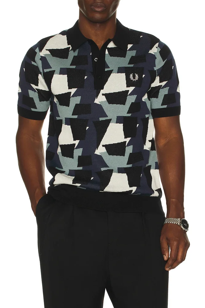 Fragment Jacquard Knit Polo Shirt