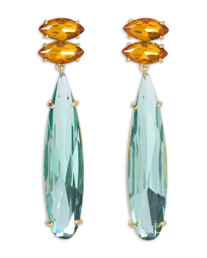 The Icicle Crystal Navette Linear Drop Earrings