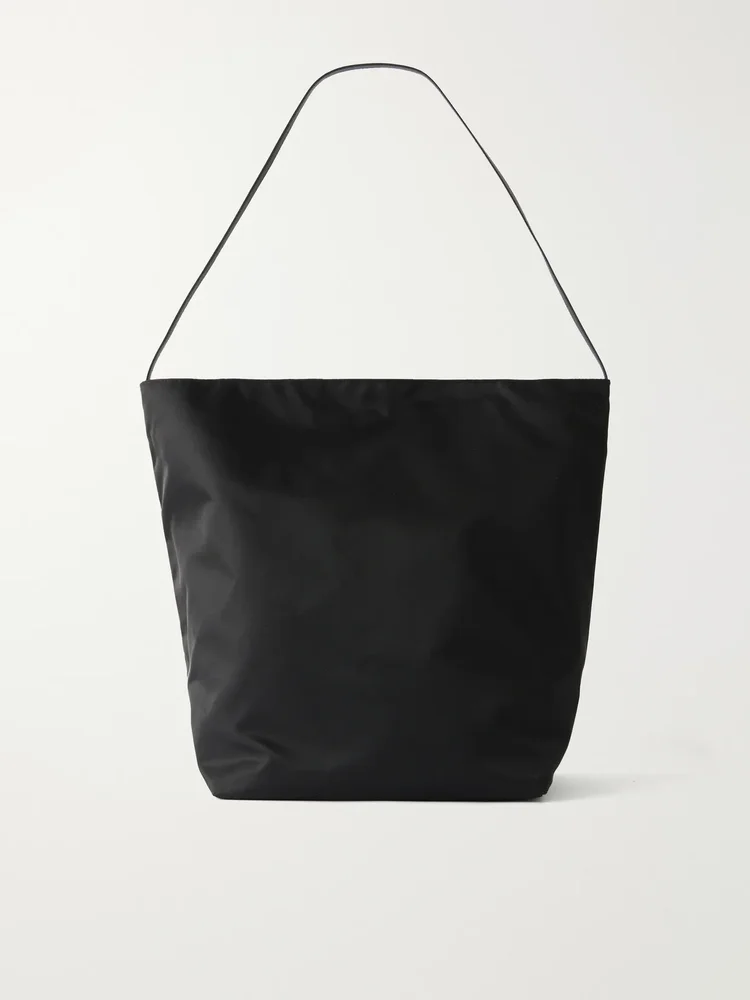bucket leather trimmed shell tote