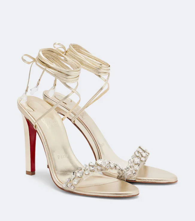 Fanny embellished metallic leather sandals
