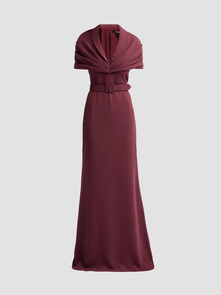 Draped Belted Gown
