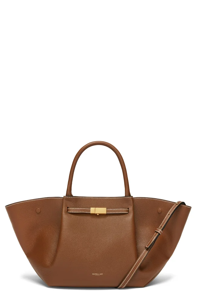 New York Leather East/West Midi Tote