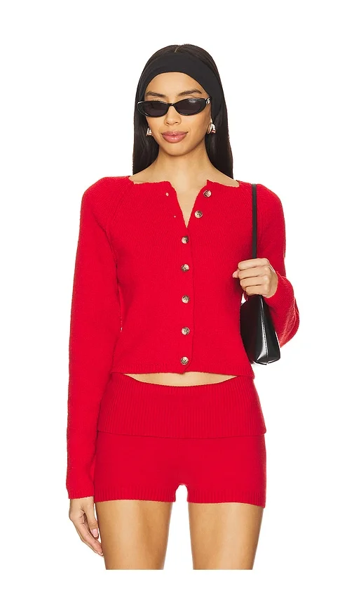 Merino Wool-Blend Shrunken Crew Cardigan