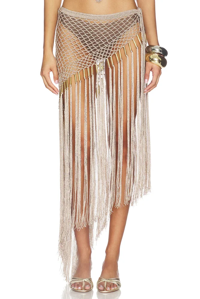 Aria Hand Crochet Fringe Skirt