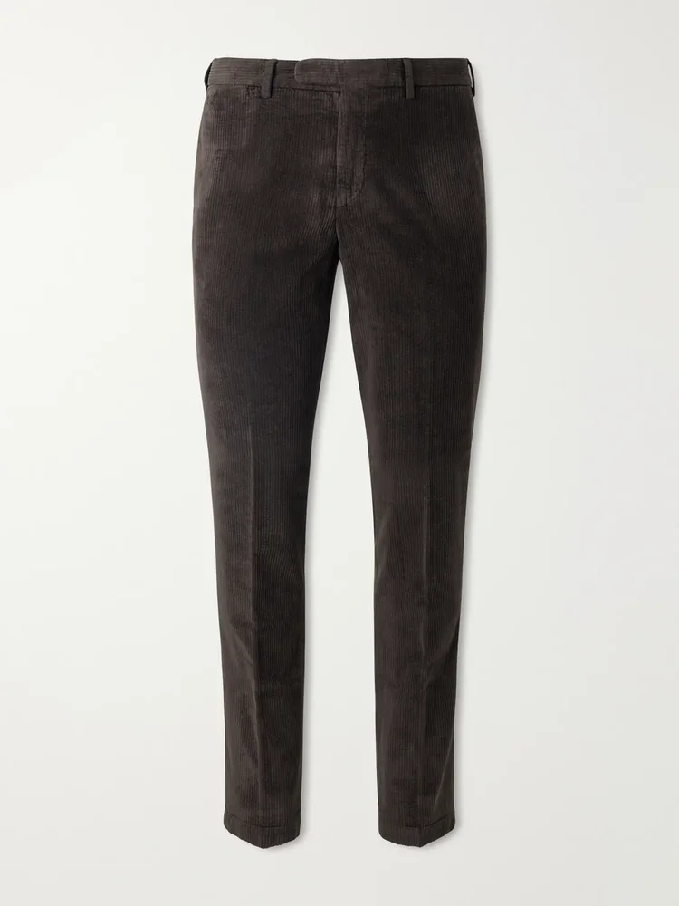 Straight-Leg Cotton-Blend Corduroy Chinos