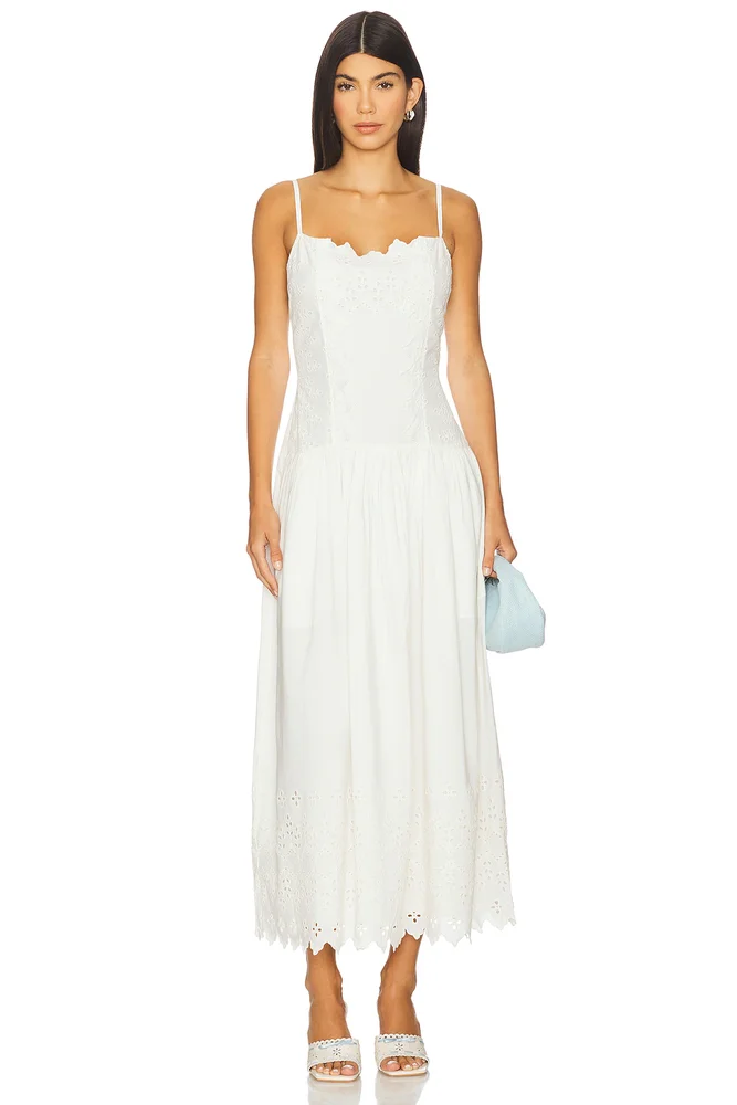 Tahlia Cornflower Ramie Midi Dress